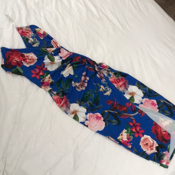 Missguided Slinky Floral Midi Dress - Picture 3 of 4